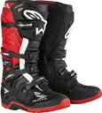 アルパインスターズ ホンダ テック 7 ドライスター メンズ MX オフロード ブーツ ブラック/ブライトレッド Alpinestars Honda Tech ...