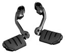 Kuryakyn ツアーテック トライデント デュアル調整可能クルーズ マウント ロング ブラック Kuryakyn Tour-Tech Trident Dually Adjustable Cruise Mounts Long Black