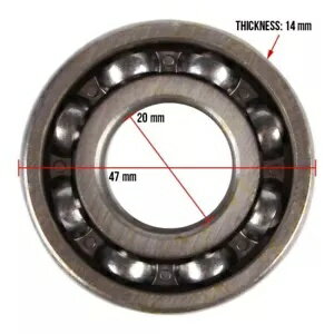6204 - P6 ベアリング (ID: 20mm、OD: 47mm) スクーター ATV UTV カートオートバイ電気ショック療法用。 6204 - P6 BEARING (ID: 20mm, OD: 47mm) FOR SCOOTER ATV UTV KART MOTORCYCLE ECT.