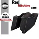 ハーレー 2014+ レッドステッチ CVO サドルバッグライナー、テーパードバッグボトムに適合 FIts Harley 2014+ Red Stitching CVO Saddlebag Liner For Tapered Bags Bottoms
