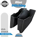 2014+ OEM カスタム ブルー ステッチ CVO サドルバッグ ライナー テーパー バッグ底用 2014+ OEM Custom Blue Stitching CVO Saddlebag Liner For Tapered Bags Bottoms