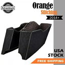 ハーレー 14+ オレンジステッチ CVO サドルバッグライナー、テーパードバッグボトム用 FIts Harley 14+ Orange Stitching CVO Saddlebag Liner For Tapered Bags Bottoms