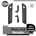 14+ ハーレー ブラック ジャック メタリック サドルバッグ リッド レバー & ラッチ カバー セット キット用 For 14+ Harley Black Jack Metallic Saddlebag Lid Lever & Latch Cover Set Kit