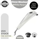 Advanblack ストーンウォッシュ ホワイト パール ロープロファイル タンク ダッシュ コンソール ハーレーに適合 Advanblack Stone Washed White Pearl Low-Profile Tank Dash Console Fits Harley