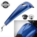 Advanblack ブルー マックス ロープロファイル タンク ダッシュ コンソール 燃料ガス キャップ ハーレー 2008+ に適合 Advanblack Blue Max Low-Profile Tank Dash Console Fuel Gas Cap fits Harley 2008+