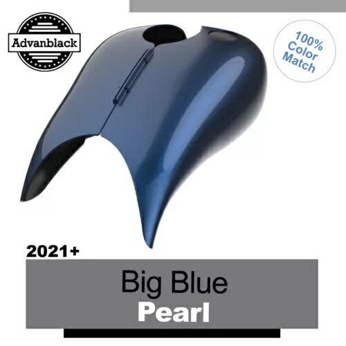 Advanblack ストレッチタンクカバー 21+ ハーレービッグブルーパールストリートロードグライド用 Advan..