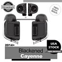 アドバン ブラック カイエン 下部ベント フェアリング 6.5 インチ スピーカー ポッド 2014+ ハーレー用 Advan Blackened Cayenn...