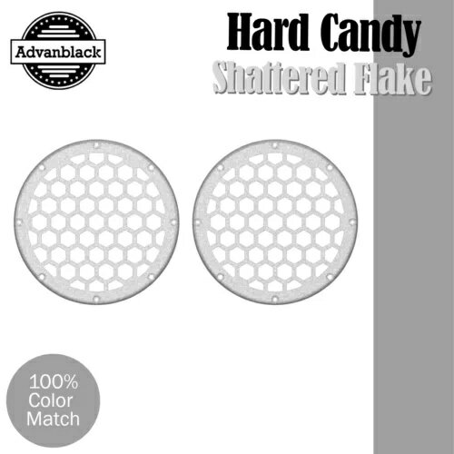 Advanblack x XBS ハード キャンディ シャッタード フレーク HEX 6.5 インチ スピーカー グリル ハーレー用 Advanblack x XBS Hard Candy Shattered Flake HEX 6.5'' Speaker Grill For Harley