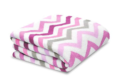 【Little Starter Plush Toddler Blanket Pink Chevron by Little Starter】 b00t75vrro