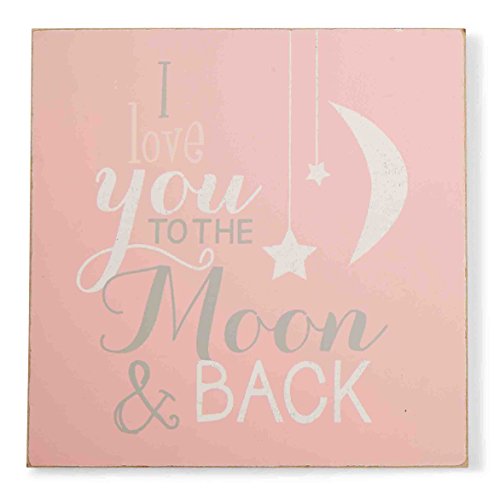 【Mud Pie Plaque To The Moon Pink by Mud Pie】 b00tgm4w2k