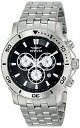 【送料無料】【Invicta Men's 6753 Vintage Silver Dial Black Leather Watch】 b0036os89m