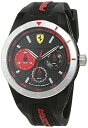 【送料無料】【FERRARI MEN'S SILICONE BAND STEEL CASE QUARTZ BLACK DIAL ANALOG WATCH 0830254】 b01276kk86