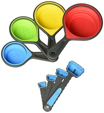 【Silicone Measuring Cups and Spoons by Anroco Portable Collapsible 8 Piece 8 sizes Set by Anroco】 b01j4lqtxm