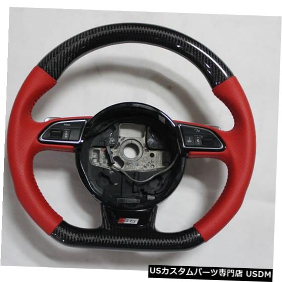 公式ストア 輸入カーパーツ A5 S5スタイルレッドレザーカーボンファイバー改造車のステアリングホイールステアリングラダーアウディa5 S5 12 16用シフトパドル A5 S5 Style Red Leather Carbon Fiber Modified Car Steering Wheel Steering Rudder With Shift Paddle
