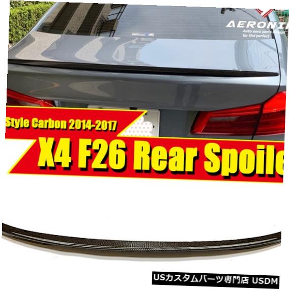 輸入カーパーツ BMW F26 X4トランクダックビルスポイラーウィングカーボンファイバーAEPスタイルブラックXシリーズX4 F26リアディフューザースポイラーウィング2014-2017 For BMW F26 X4 Trunk duckbill Spoiler Wings Carbon Fiber AEP Style Black X-series X4 F26 rear