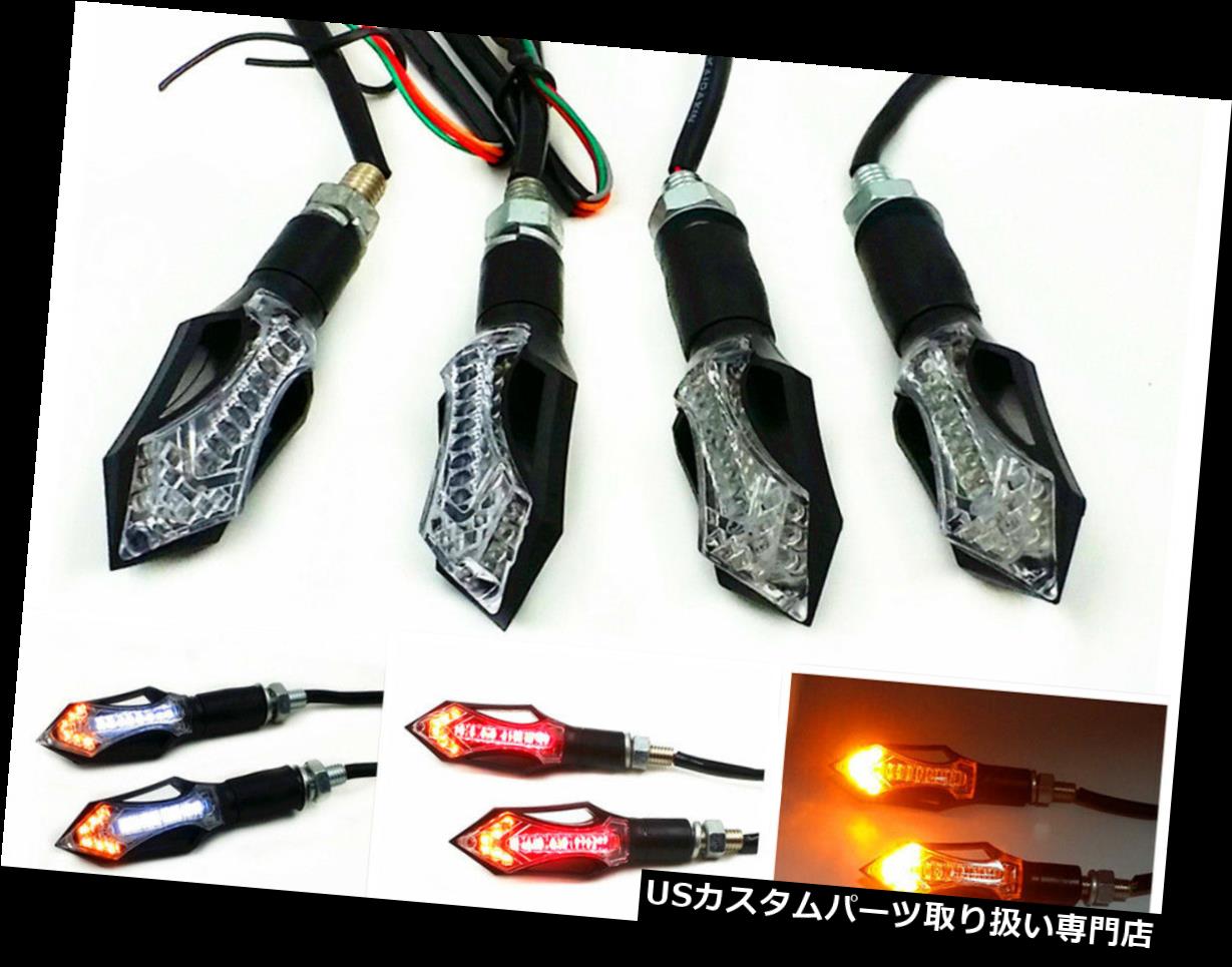 USテールライト アローフロント+リアLEDターンシグナルランニングテールブレーキライトビューエルKTMドゥカティ用 Arrow FRONT+REAR LED TURN SIGNAL RUNNING TAIL BRAKE LIGHT For Buell KTM Ducati