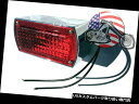 USテールライト クロームスクエアナイトライトテールランプレッドレンズカスタムチョッパーハーレーアイアンヘッドFLH Chrome Square Knight Light Tail Lamp Red Lens Custom Chopper Harley Ironhead FLH