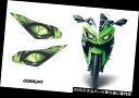 USヘッドライト カワサキニンジャ300用ヘッドライトアイグラフィックスキットデカールカバー2012-2014 CORRUPT Headlight Eye Gr...