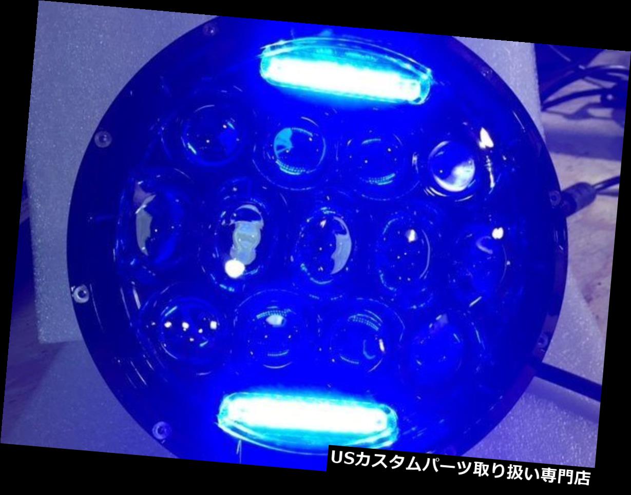 USヘッドライト 7？ BLUE DRLアクセント付きヘッドライトLED電球ヘッドライト75Wブラック 7″ Headlight LED Light Bulb Headlight with BLUE DRL Accent Lights 75W BLACK