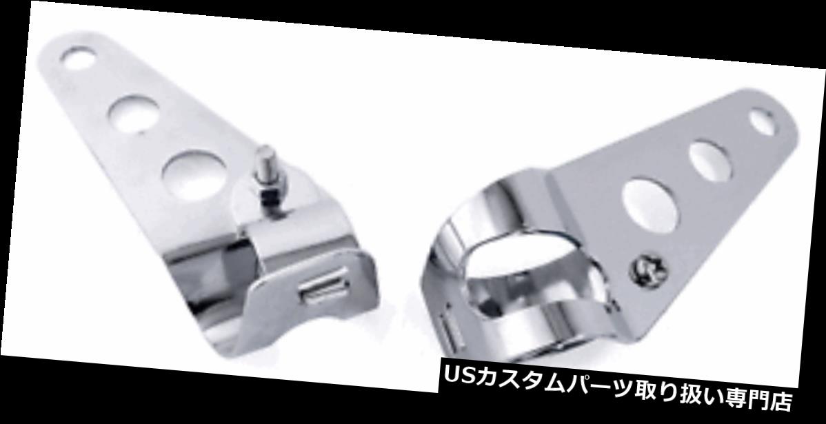 USヘッドライト Honda Triumph BMW用ヘッドライトブラケットクロームランプホルダーヤマハスズキBiks Headlight Bracket Chrome Lamp Holder for Honda Triumph BMW Yamaha Suzuki Biks