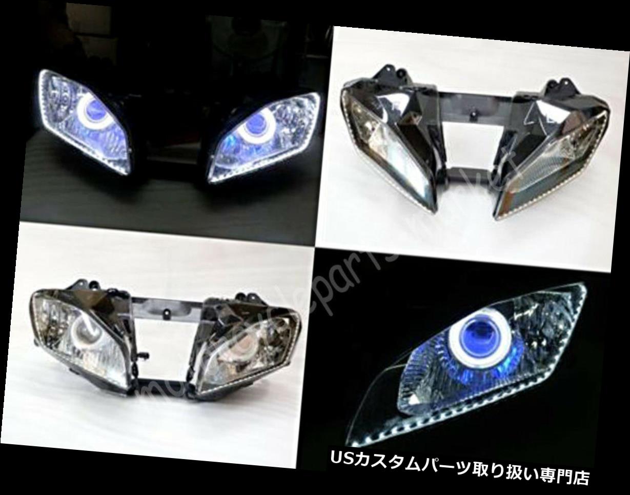 USヘッドライト Yamaha YZF R6 2008-2015用エンジェルアイHIDプロジェクターデーモンアイヘッドライトアセンブリ Angel Eye HID Projector Demon Eye Headlight Assembly for Yamaha YZF R6 2008-2015