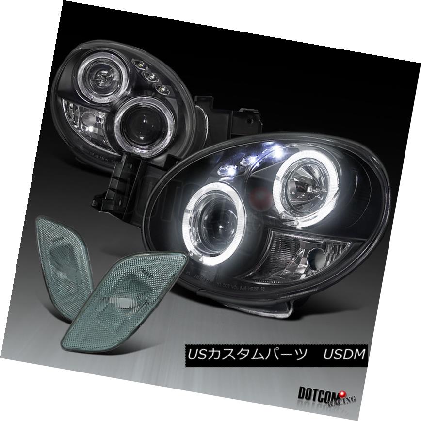 ヘッドライト For 02-03 Subaru Impreza WRX Blk Halo LED Proj. Headlights+Smoke Side Markers 02-03スバルインプレッサWRX Blk Halo LED Proj。 ヘッドライト+スモー サイドマーカー