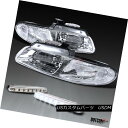 ヘッドライト 99-00 Grand Caravan Town & Country Voyager Chrome Headlights+8-LED DRL Fo...