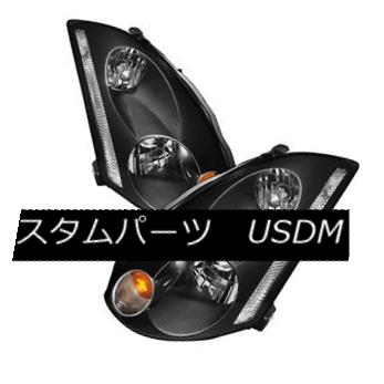 ヘッドライト Fit Infiniti 03-05 G35 2dr Coupe D2R Xenon Models Black Replacement Headlights フィットインフィニティ03-05 G35 2drクーペD2Rキセノンモデルブラック交換ヘッドライト