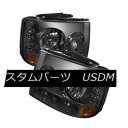 ヘッドライト Chevy 99-02 Silverado 00-06 Tahoe Suburban Smoke LED Headlights Bumper 1-Piece シボレー99-02シルバラード00-06タホ郊外の煙LEDヘッドライトバンパーワンピース