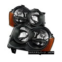ヘッドライト Jeep 08-10 Grand Cherokee Black Housing Replacement Headlights Pair Set ジープ08-10グランドチェロキーブラックハウジング交換ヘッドライトペアセット(2)