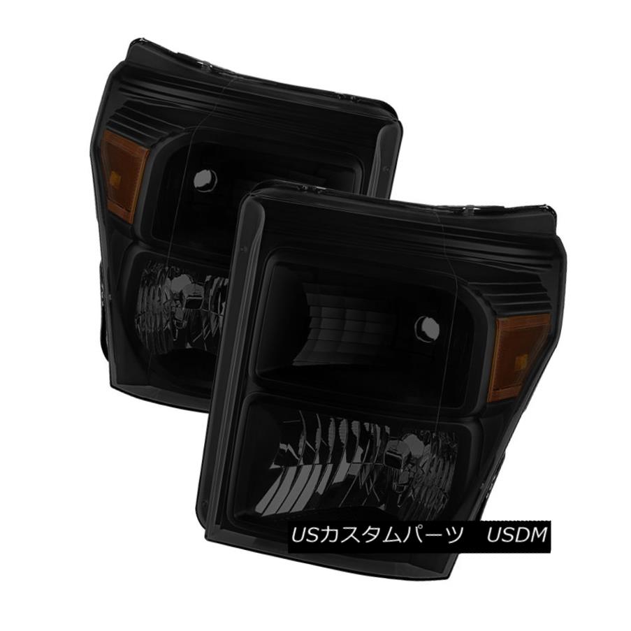 ヘッドライト Ford 11-16 F250 F350 F450 F550 Superduty Black Smoke Replacement Headlights Set フォード11-16 F250 F350 F450 F550スーパーデューティブラックスモーク交換ヘッドライトセット
