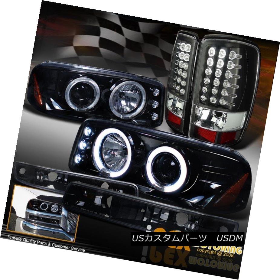 ヘッドライト 00-06 GMC Yukon SLE SLT Halo Projector Headlights +Signal+ LED Black Tail Light 00-..