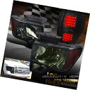 ヘッドライト New 2009-2014 FORD F150 Dark Smoked-Black Headlights + LED Smoke Tail Lights 新しい2009-2014フォードF150ダークスモークブラックヘッドライト+ LED煙テールライト(2)