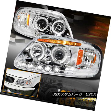 ヘッドライト 1997-2003 Ford F150 / 97-02 Expedition Halo Projector LED Headlights Chrome 1997-2003フォードF150 / 97-02遠征ハロープロジェクターLEDヘッドライトクローム