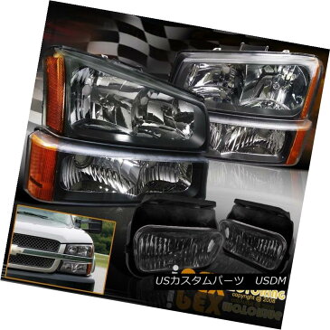 ヘッドライト 2003-2006 Chevy Silverado Factory Black Headlights+Signal Light+Smoke Fog Light 2003-2006シボレーシルバラードファクトリーブラックヘッドライト+シグモア ナルライト+スモークフォグライト