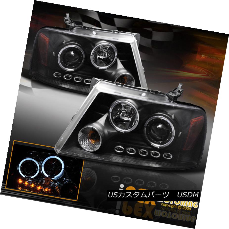 ヘッドライト 2004-2008 Ford F150 F-150 Halo Rims Projector LED Headlights Black 2004-2008 Ford F150 F-150 Halo RimsプロジェクターLEDヘッドライトブラック