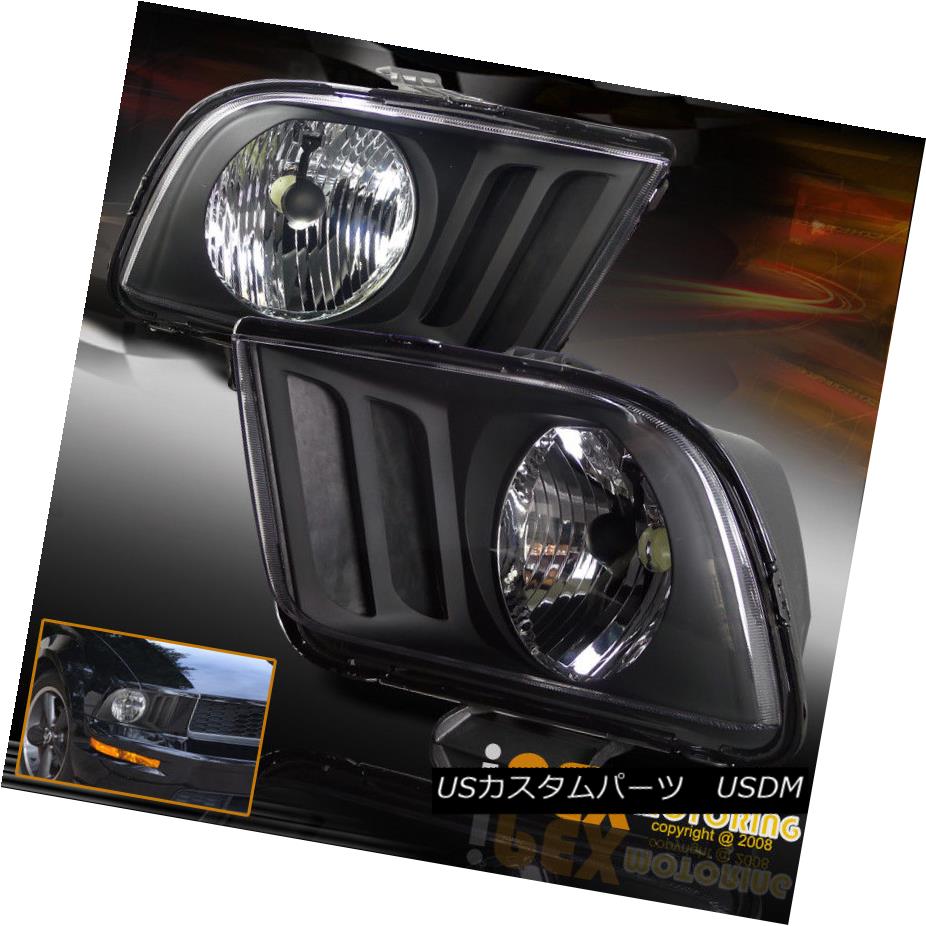 ヘッドライト For 2005 2006 2007 2008 2009 Ford Mustang Black Headlights For GT, Convertible 2005年 2006年 2008年 2009年 フォード マスタング ブラックヘッドライト GT コンバーチブル