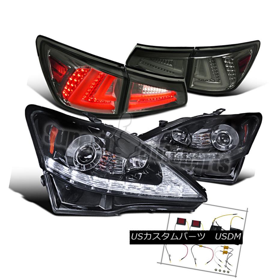ヘッドライト 2006-2008 Lexus IS250 SMD LED DRL Signal Projector Headlights+Tail Lamp Smoke 2006-2008 Lexus IS250 SMD LED DRLシグナルプロジェクターヘッドライト+タイ lランプスモーク