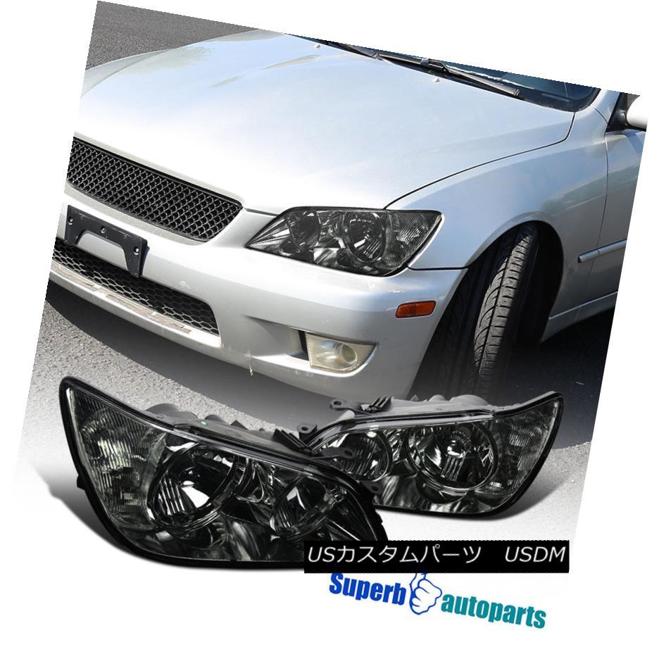 ヘッドライト 2001-2005 Lexus IS300 Chrome Headlights Head Lamps Replacement Smoke Pair 2001-2005レクサスIS300クロームヘッドライトヘッドランプ交換スモークペア