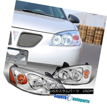 ヘッドライト 05-10 Pontiac G6 Chrome Headlights Replacement Turn Signal Head Lamps Clear Pair 05-10ポンティアックG6クロームヘッドライト交換ターンシグナルヘッドランプクリアペア