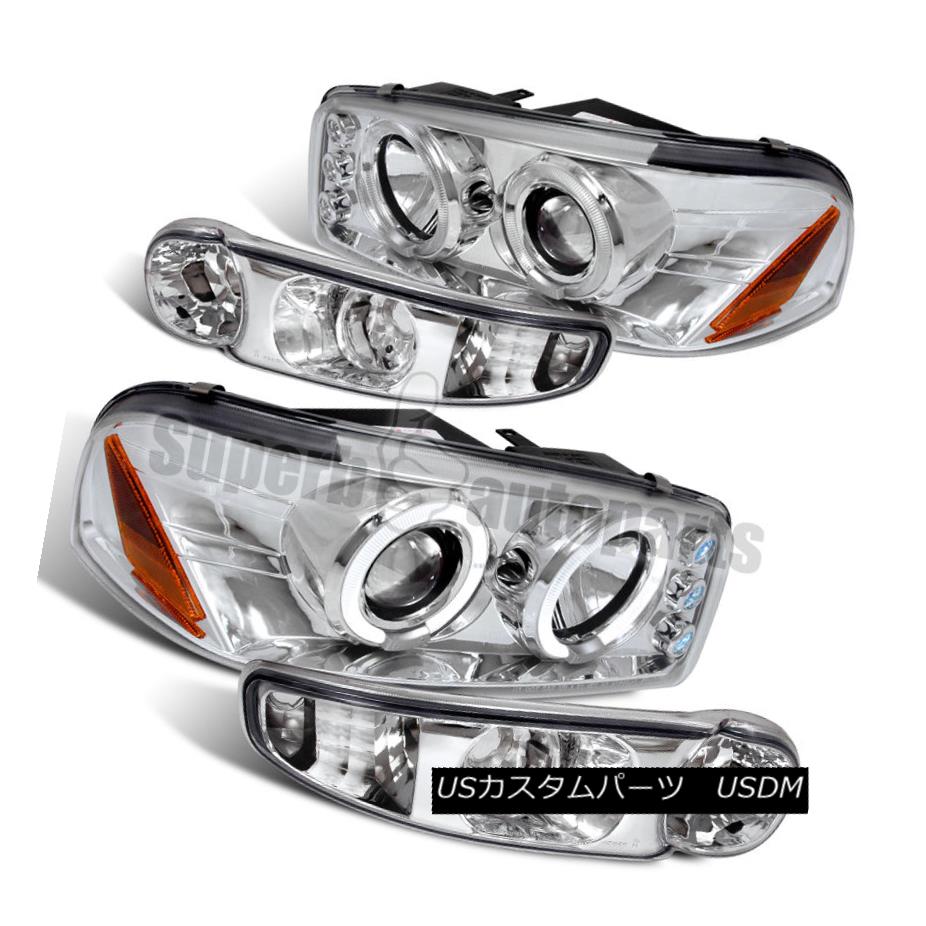 ヘッドライト 2001-2006 GMC Yukon Denali Projector Head Light+Bumper Lamps Replacement 2001-2006 GMC Yukon Denaliプロジェクターヘッドライト+バンパーランプ交換