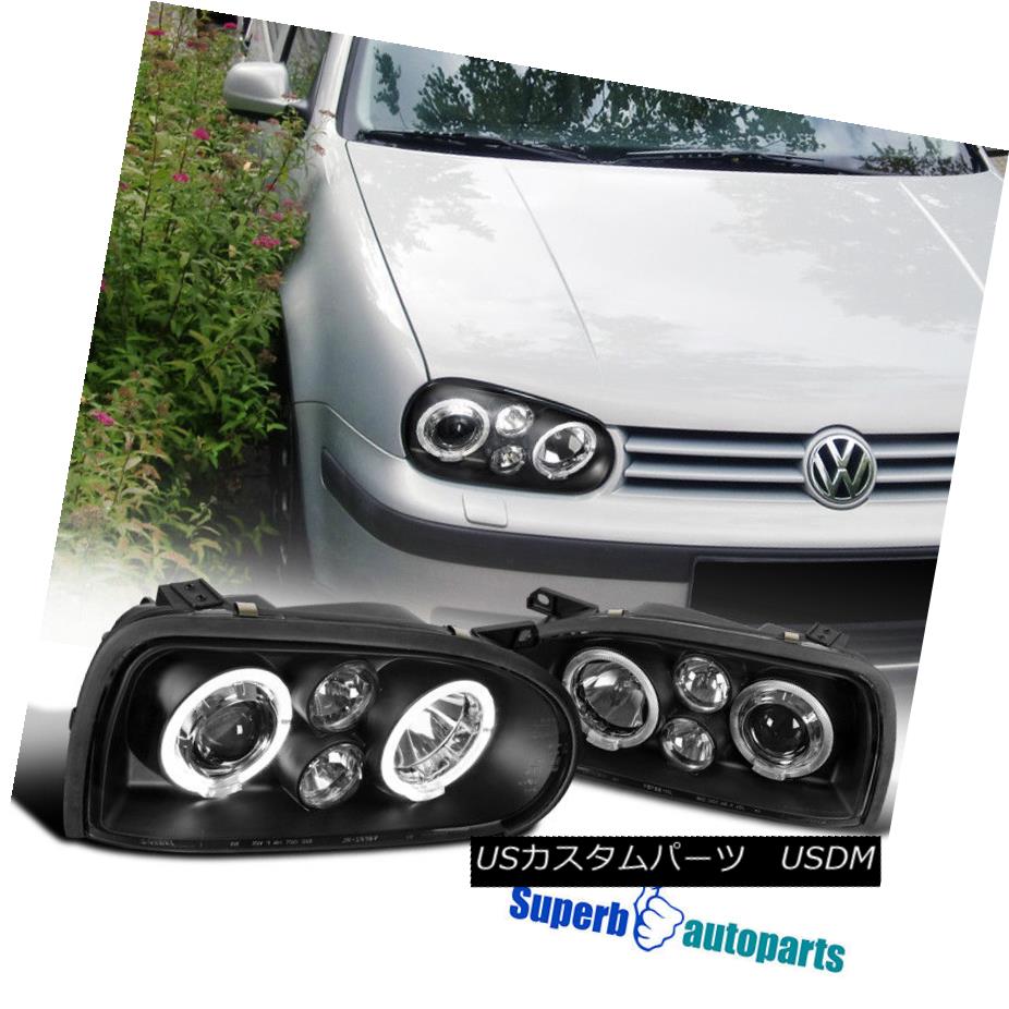 ヘッドライト For 1993-1998 Golf MK3 Dual Halo Projector Headlight Black SpecD Tuning 1993-1998ゴルフMK3デュアルヘイロープロジェクターヘッドライトブラック仕様調整用