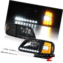 ヘッドライト FORD 1997-2003 F150 Black 4PC Corner Head Lights Lamps w/ BRIGHT LED SMD Bulbs フォード1997-2003 F150ブラック4PCコーナーヘッドライトランプ(BRIGHT LED SMD球根付)(2)