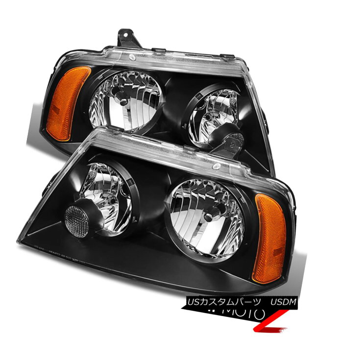 ヘッドライト 2003-2006 Lincoln Navigator Base Ultimate Black Front Headlights Assembly Pair 2003-2006リンカーンナビゲーターベース究極のブラックフロントヘッドライト組立ペア