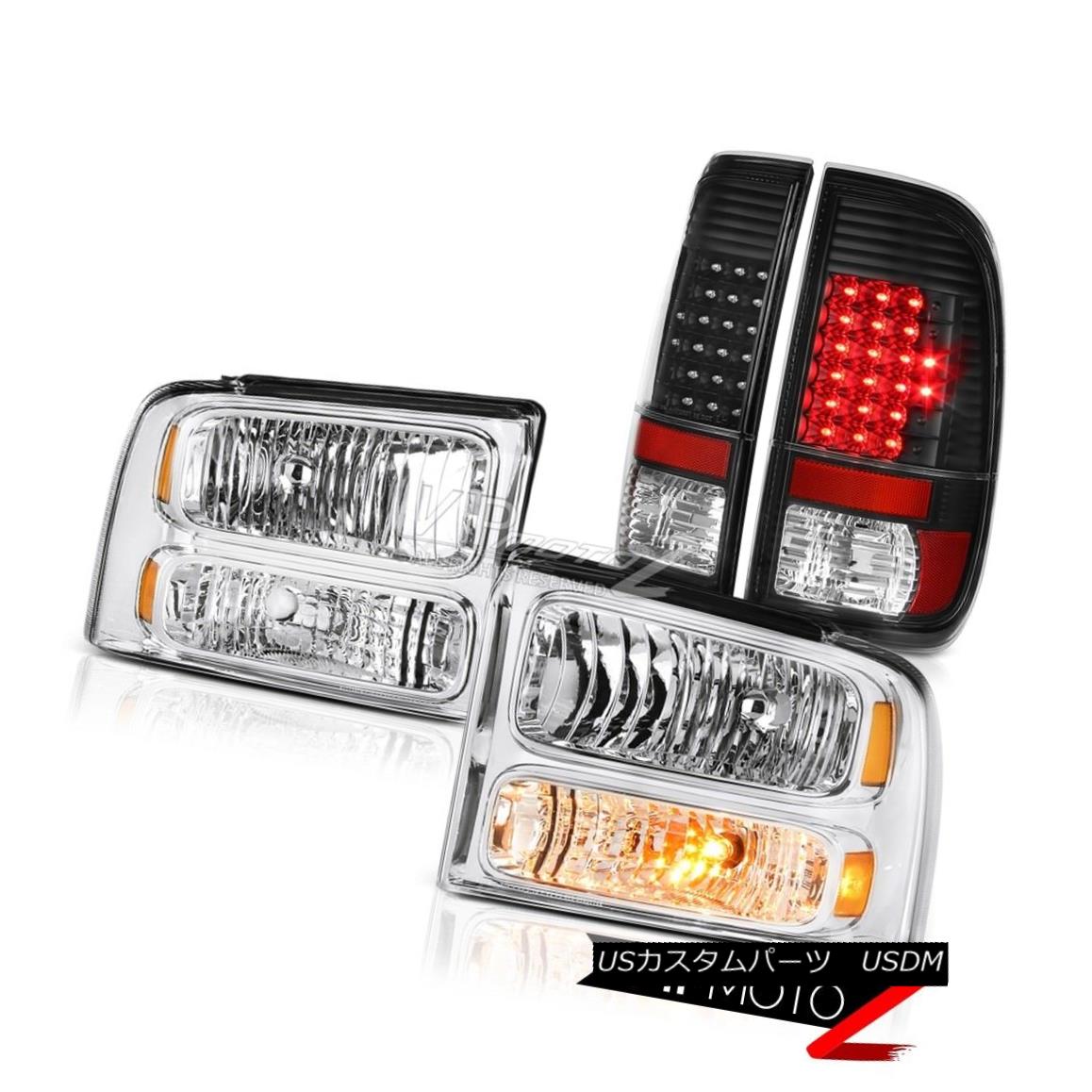 ヘッドライト Crystal Clear Headlights SMD Tail Lamp Black Left Right 2005-2007 Ford F250 6.8L クリスタルクリアヘッドライトSMDテールランプブラック右右2005-2007 Ford F250 6.8L