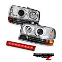 ヘッドライト Onyx Black Parking Red LED Cargo Brake 2000-2006 Yukon Clear Headlights H...