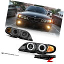 ヘッドライト BMW E46 3-SERIES 4DR 02-05 Smoke Euro Halo Projector Headlight Lamps Amber Set BMW E46 3-SERIES 4DR 02-05スモークユーロハロープロジェクターヘッドライトランプアンバーセット(2)