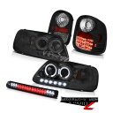 ヘッドライト Halo Rim Headlights Smoke SMD Taillights 3rd Cargo LED 97-03 Ford F150 Fl...