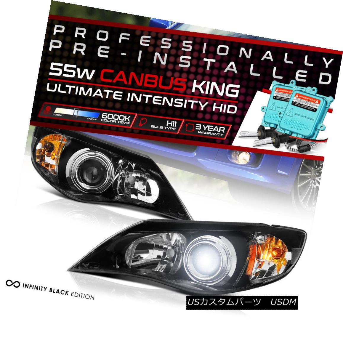 ヘッドライト2008-2011スバルインプレッサWRX STI 2.5アウトバックブラックフロントヘッドライトアセンブリに適合