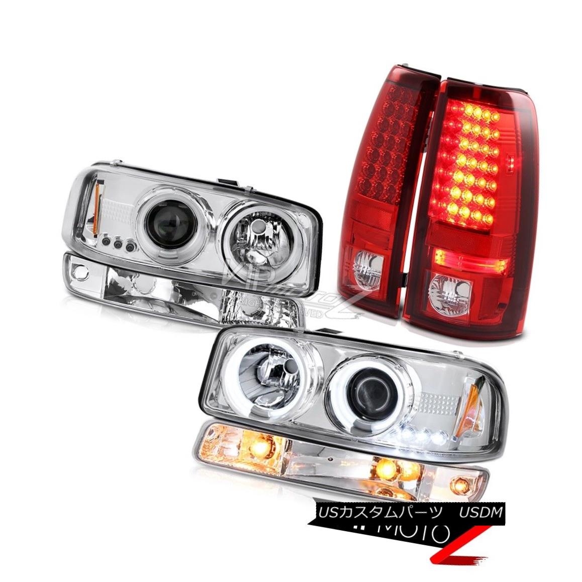 1999-2006 Sierra 6.0L Red tail lights bumper lamp ccfl projector headlights SMDカテゴリヘッドライト状態新品メーカーGMC車種Sierra 1500発送詳細送料一律 1000円（※北海道、沖縄、離島は省く）商品詳細輸入商品の為、英語表記となります。 Condition: New Brand: Venom Inc. [Headlight] LED Brand: Nichia - Made In Japan Headlight Style: Halo Projectors [Headlight] High Beam Bulb: Re-use Original 9005 Bulbs Manufacturer Part Number: OEM#B3999H0B3903H_2001_2002_2003_2004_2005_A390 [Headlight] Halo Type: Cold Cathode Fluorescent Light Interchange Part Number: 15850352/15850351, 15198453/15198460, 15199561 [Headlight] Side: Driver&Passenger Side Provided Other Part Number: GM2503188/GM2502188,GM2800173/GM2801173,GM2521174 [Tail Light] Brake: Built-In LED Placement on Vehicle: Left, Right, Front, Rear [Tail Light] Dashboard Light: Error-Free Warranty: 60 Days [Tail Light] Parking: Built-In LED Fitment Type: Direct Replacement [Tail Light] Reverse: Re-use Original 3157 Bulbs Lens Color: Clear, Red [Tail Light] Side: Driver & Passenger Included Housing Color: Chrome [Tail Light] Signal: Built-in LED [Headlight] Low Beam Bulb: 9006 Bulbs Included Contact Us: TEL: 1-844-884-7847 | HOURS: 9am - 6pm PST [Headlight] DOT & SAE: Approved Returns: 60-Days LOVE IT or RETURN IT!※以下の注意事項をご理解頂いた上で、ご入札下さい※■海外輸入品の為、NC,NRでお願い致します。■フィッテングや車検対応の有無については、画像と説明文よりお客様の方にてご判断をお願いしております。■USのカスタムパーツは国内の純正パーツを取り外した後、接続コネクタが必ずしも一致するとは限らず、加工が必要な場合がございます。■商品説明文中に英語にて”保障”に関する記載があっても適応はされませんので、ご理解ください。■初期不良（到着より7日以内）のみ保証対象とします。ただし、取り付け後は、保証対象外とします。■海外倉庫から到着した製品を、再度国内で検品を行い、日本郵便または佐川急便にて発送となります。■お届けまでには、2〜3週間程頂いております。ただし、天候次第で多少遅れが発生する場合もあります。■商品落札後のお客様のご都合によるキャンセルはお断りしておりますが、商品落札金額の30％の手数料をいただいた場合のみお受けいたします。■他にもUSパーツを多数出品させて頂いておりますので、ご覧頂けたらと思います。■USパーツの輸入代行も行っておりますので、ショップに掲載されていない商品でもお探しする事が可能です!!お気軽にお問い合わせ下さい。&nbsp;